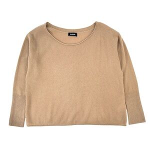 NAADAM Tan Brown Relaxed Fit Oversized Lightweight Cashmere Boatneck Sweater XL